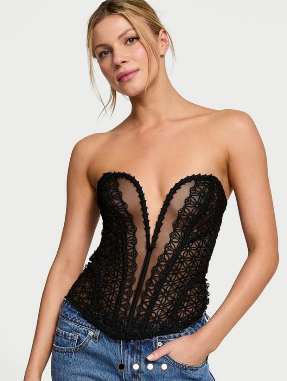 Victoria's Secret Geo Daisy Lace Corset Top Small